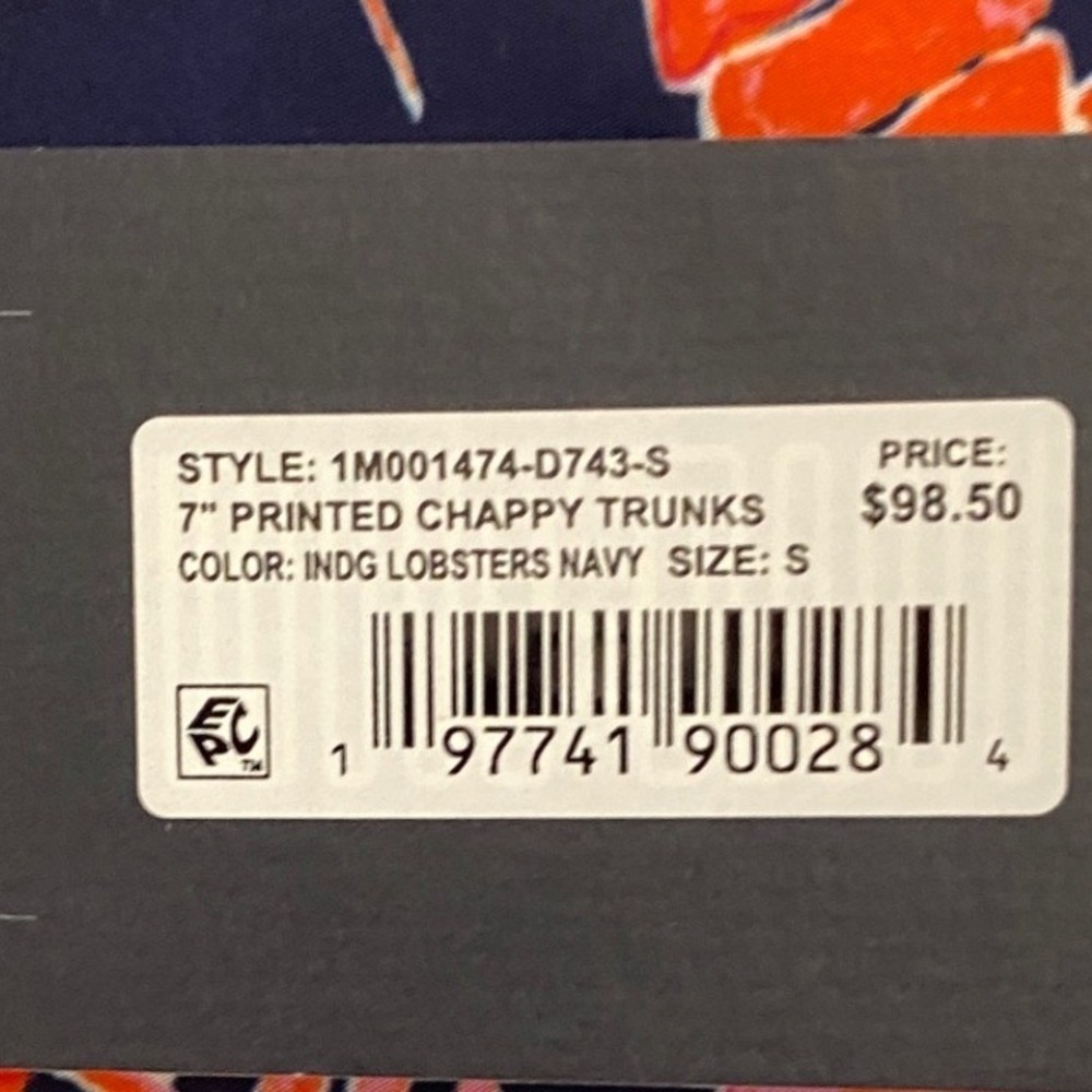 Vineyard Vines Men's Printed Chappy Trunks Lobster Navy 7"- S NWT - Picture 7 of 13